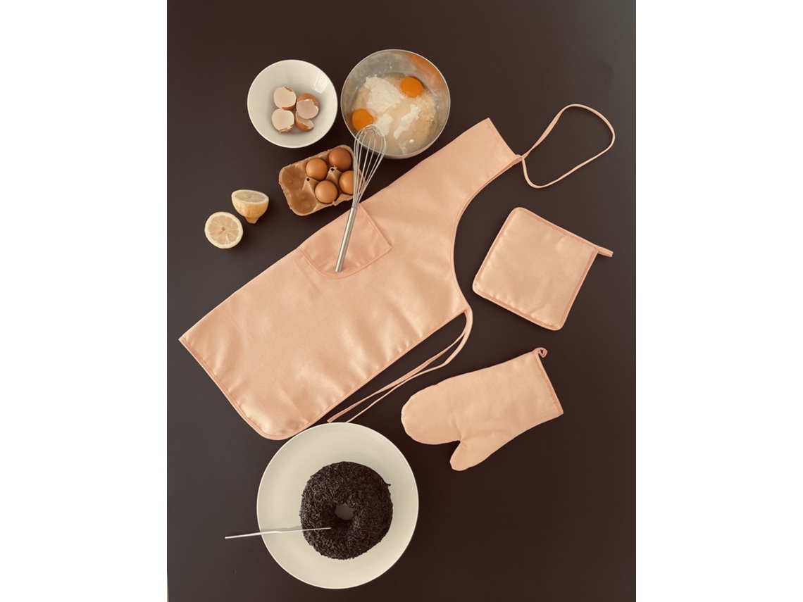 Conjunto De Delantal ILMH BY I LOVE MY HOME 3 Piezas - Coral Liso