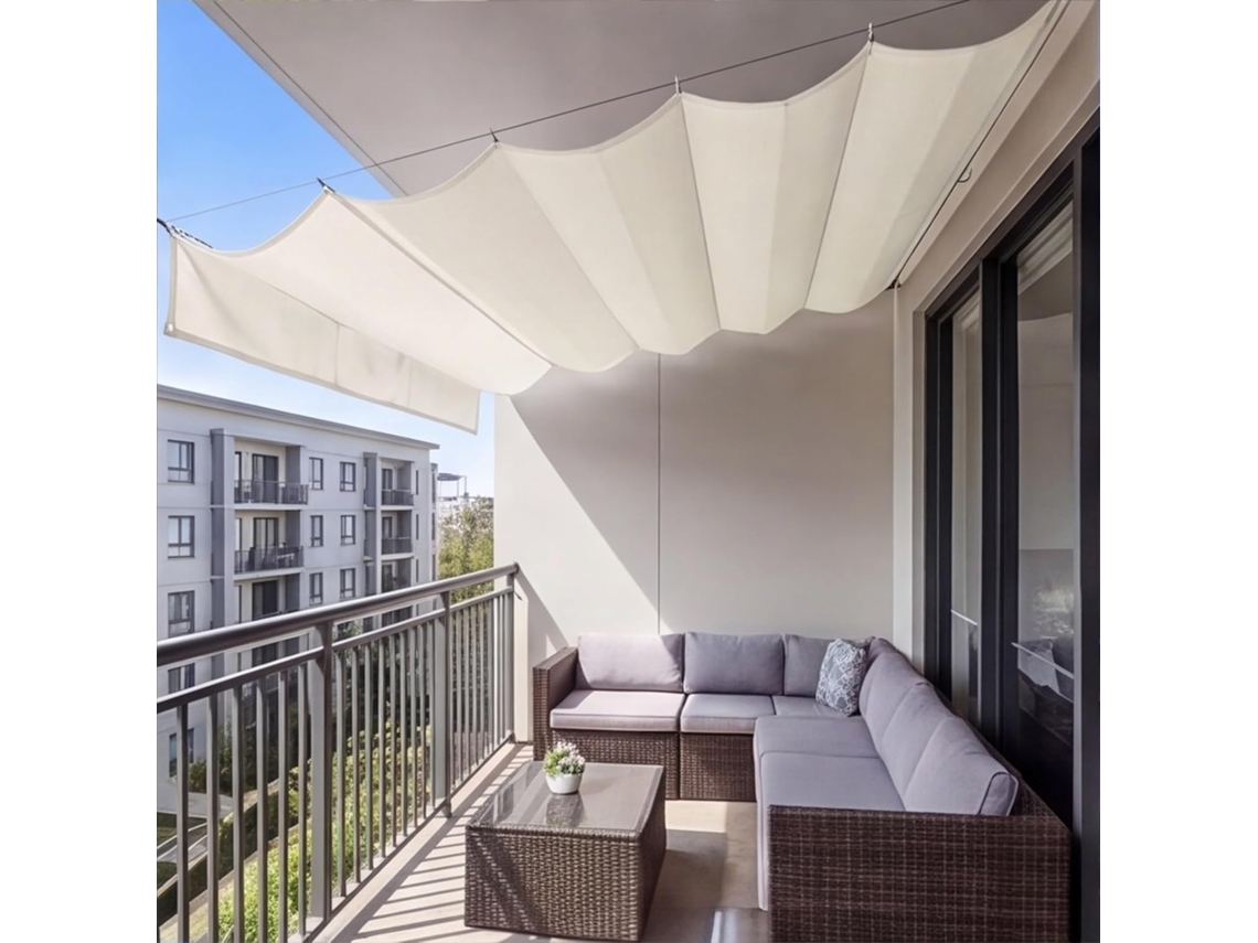 Toldo Retráctil Ondulado Impermeable 0,5 4,5 Ojales
