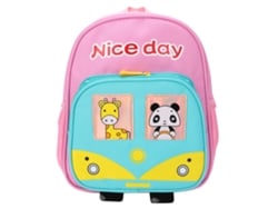 Mochila Infantil Jardim De Infância Cartoon Animais Fofos Rosa Pano Oxford