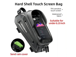 Rockbros Bolsa Bicicleta 17l Suporte Celular Quadro Dianteiro À Prova D'água Tela Sensível Toque Até 6.8''