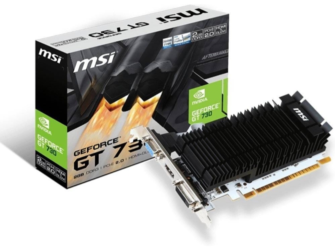 Tarjeta Gráfica MSI GeForce GT 730 Low Profile (NVIDIA - 2 GB DDR3)
