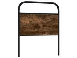 Cabecero De Acero Y Madera De Ingeniería Roble Ahumado 75 Cm