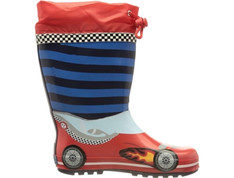 Botas de Bebé PLAYSHOES Lluvia Race Car Goma Azul (22)