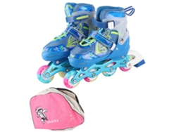 2026-patines En Línea Ajustables Azules Con Ruedas Iluminadas Transpirables Para Niños Exteriores