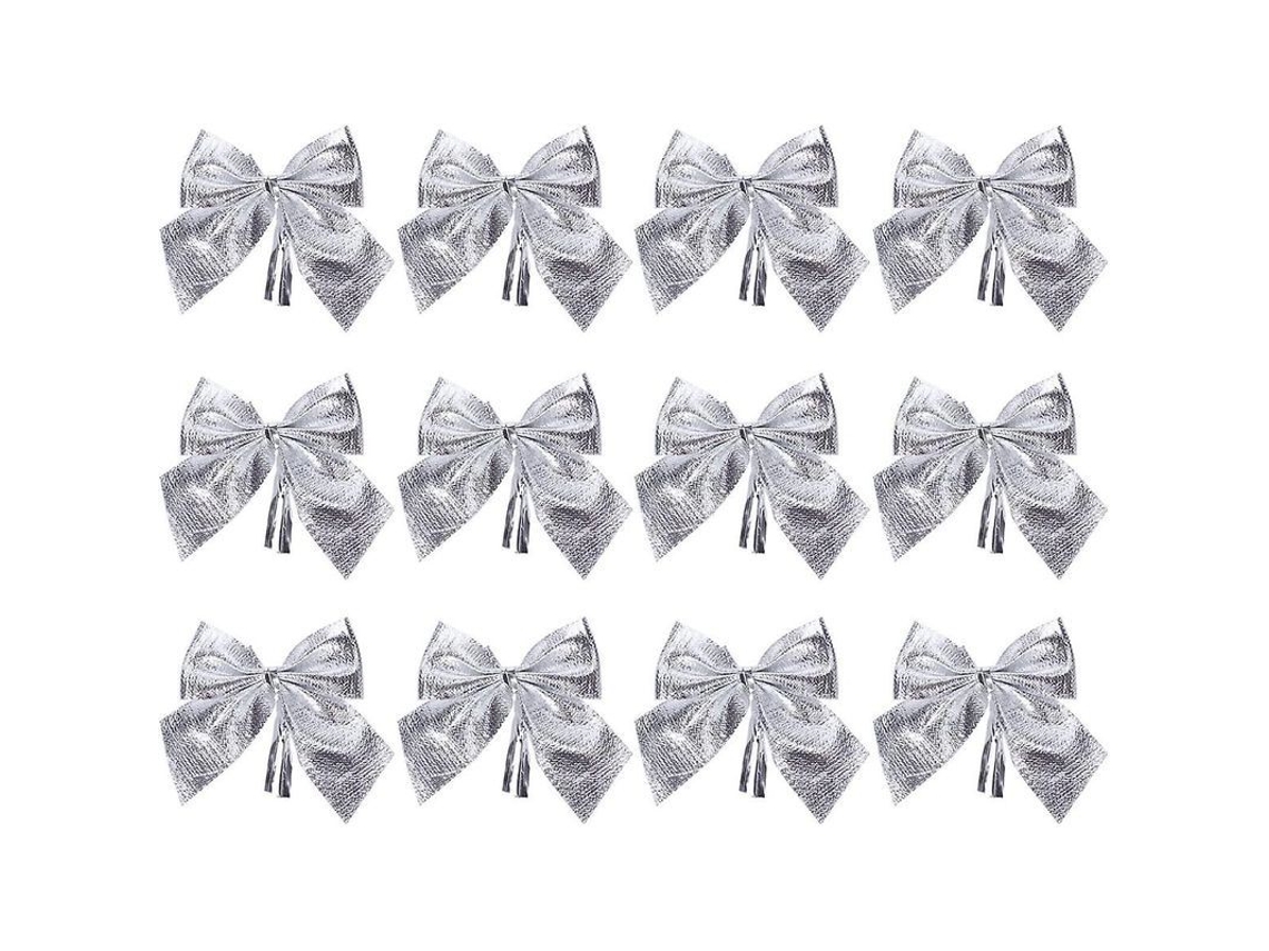 12 Lazos Navideños Con Purpurina Para Decoración, Árbol Y Fiestas Navideñas.