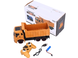 Juguete De Camión De Volquete Rc Simulación De Construcción Vehículo Control Remoto Niños Naranja