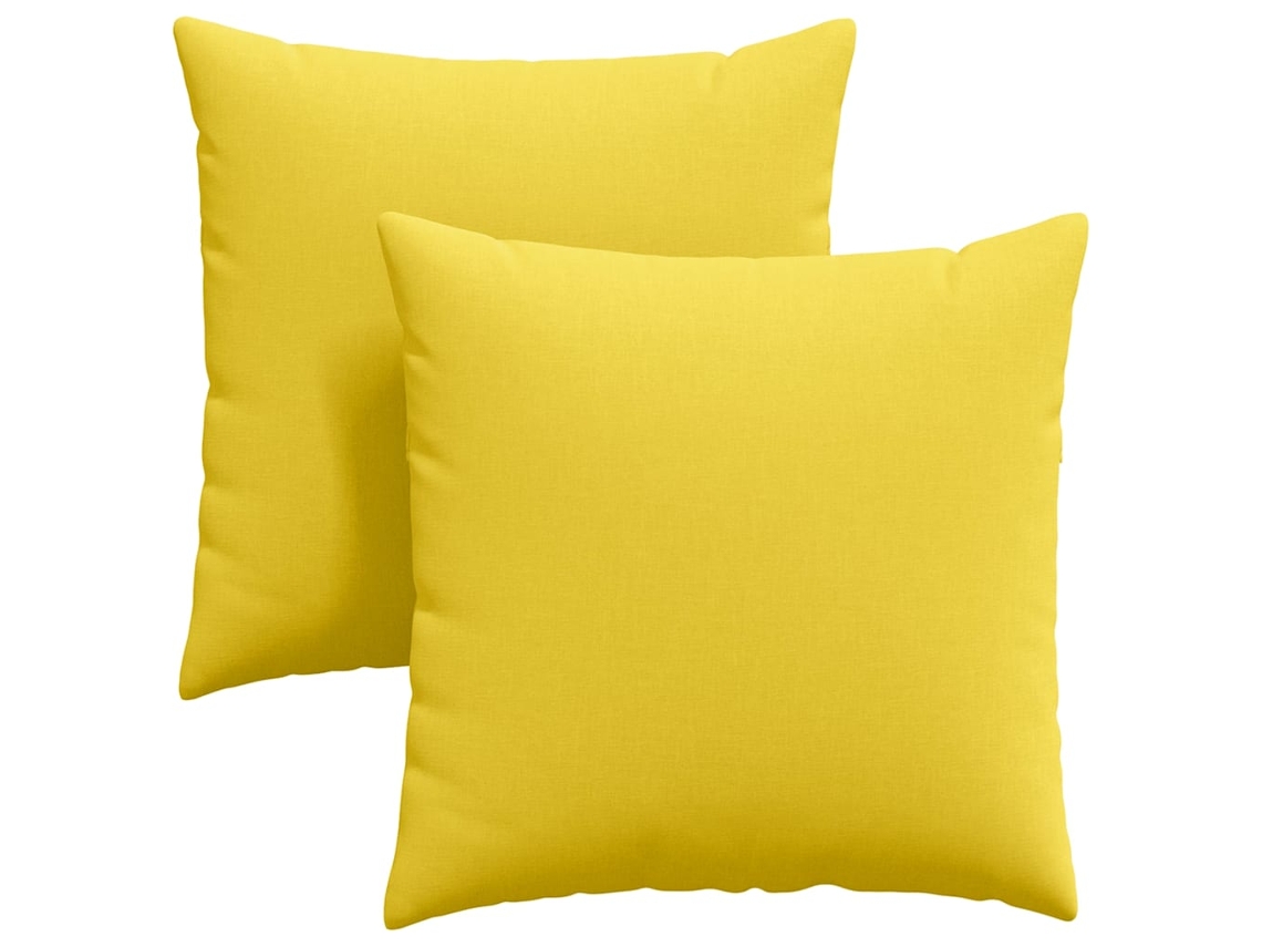 Juego de 2 cojines para sofá, HARLANV1 amarillo claro, tela de 80x80 cm