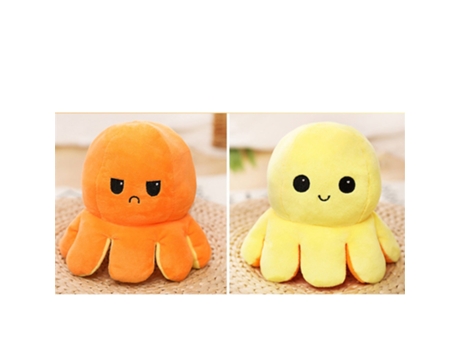 Lindo Muñeco de Pulpo Reversible de Simulación Suave, Muñeco de Peluche Abatible de Doble Cara B