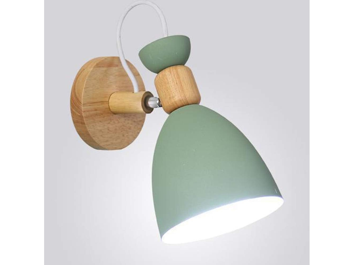 Aplique de pared moderno y creativo, lámpara sencilla de hierro con casquillo E27 PRIME KANG (verde)