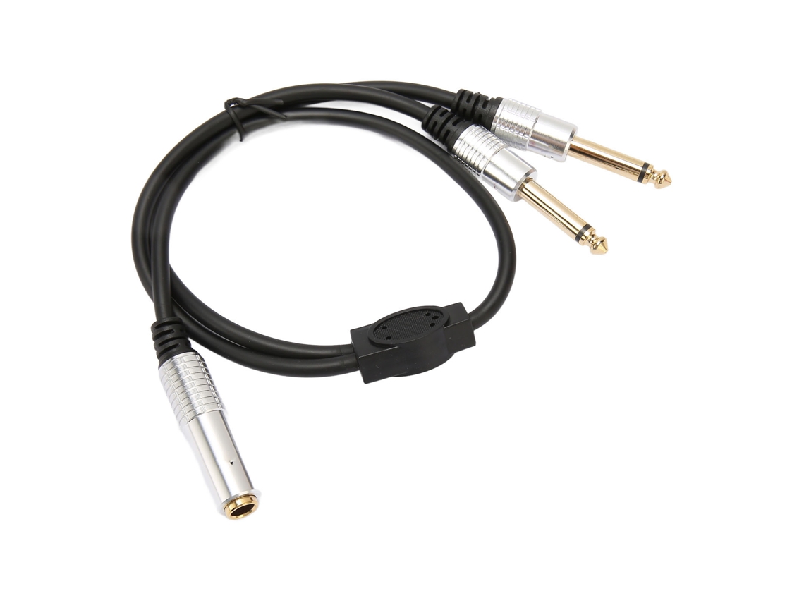 Cable Divisor De 6,35 Mm Hembra A Dos Machos, Chapado En Oro, Conector Estéreo, Cable De 0,5 M (1,6 Pies).