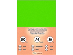 80Gr A4 Paper Green Strong 100 Hojas