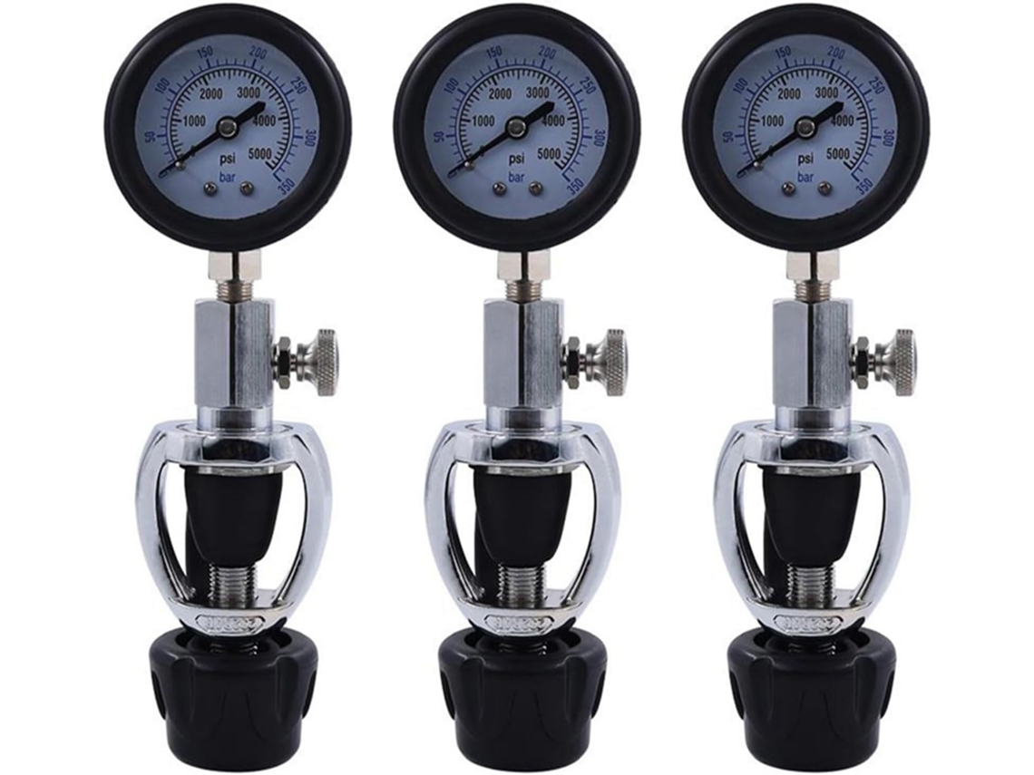 3x Contrôleur De Pression Réservoir Plongée Sous-marine 5000 Psi 350 Bar, Accesorios