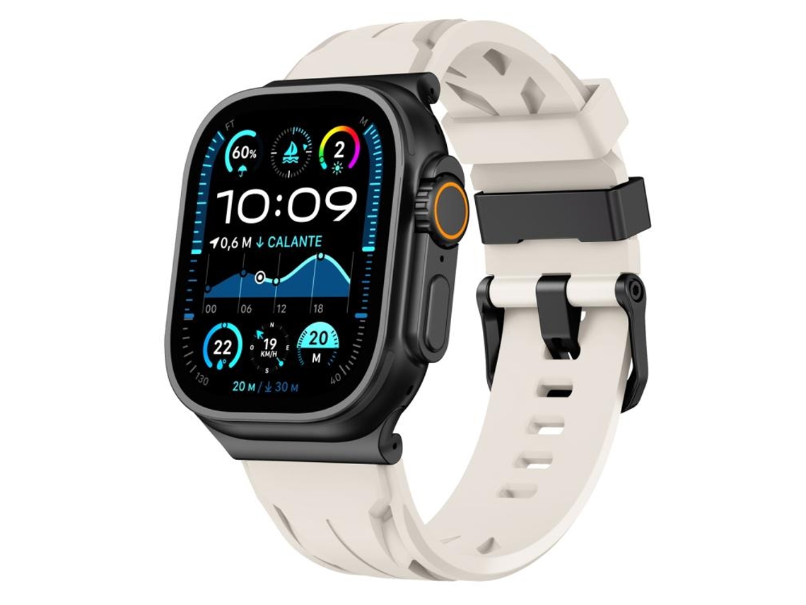 Correa para Apple Watch de 42/41/40/38 mm FWINL de silicona negra con hebilla