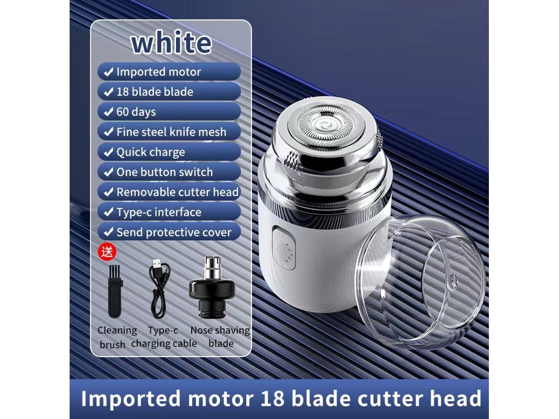 Mini afeitadora portátil 2 en 1 en cápsula (blanca) Czhhmart