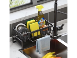Estante Negro Para Fregadero Con Soporte Esponja Y Secado