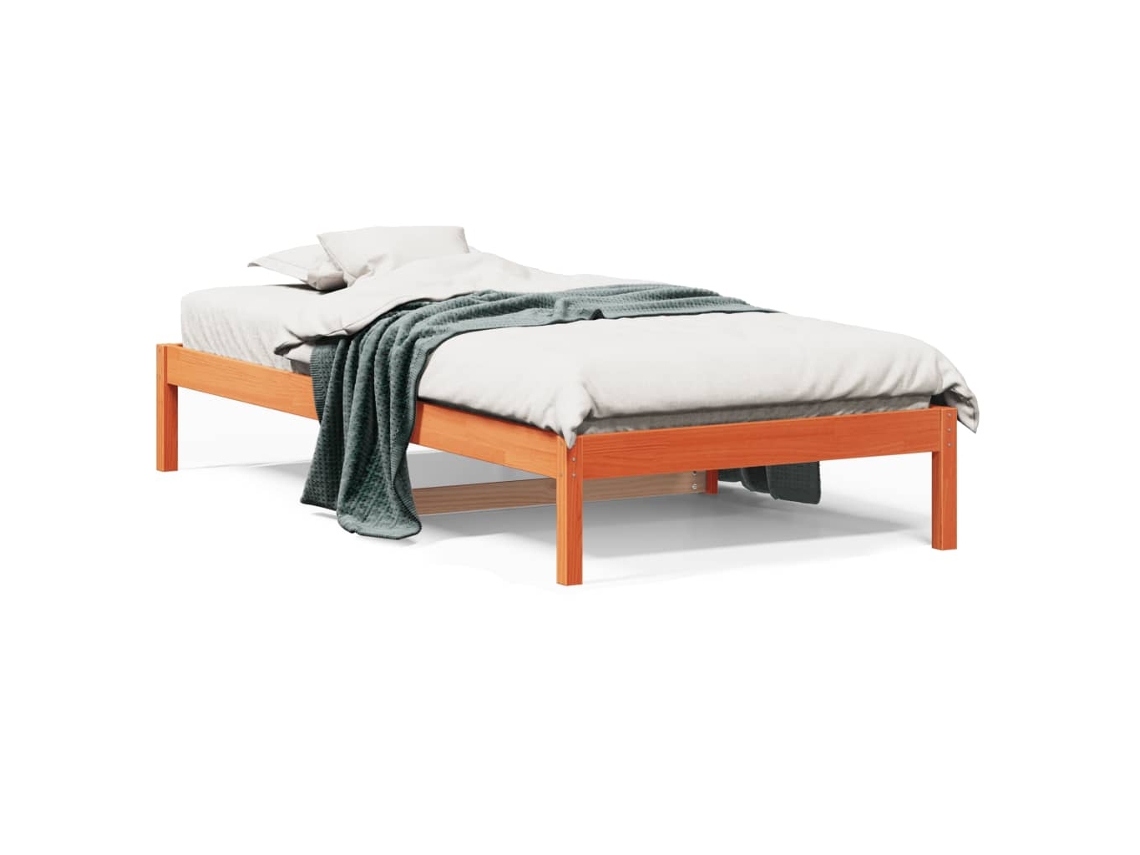Maison Exclusive - Sofá Cama Sin Colchón Madera Maciza Pino Marrón Cera 90x190 Cm