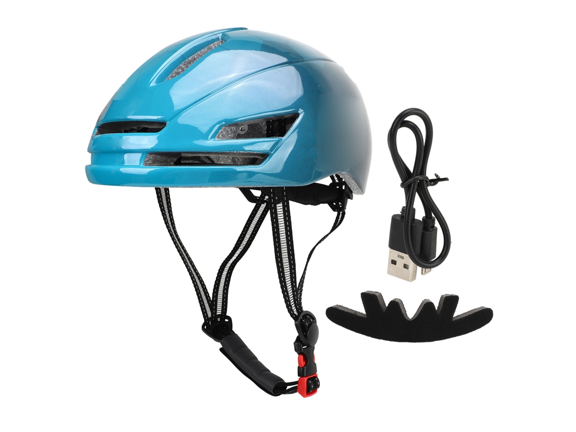 2026-casco Inteligente Para Bicicleta Con Luces Traseras Ajustable Ultraligero Para Ciclismo Viajes Azul