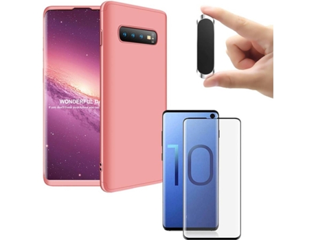 Carcasa, Protector y Soporte Samsung S10 Plus Slim armor 360º Rosa