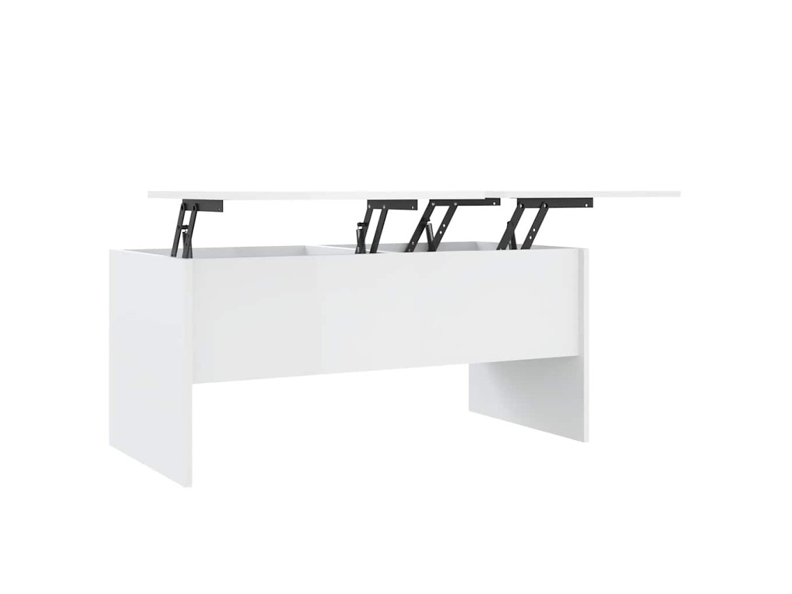 Vidaxlmesa Decentro102x50,5x46,5cm Madeira Processada Branco Brilhante MAISON EXCLUSIVE