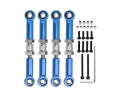 2026 4 piezas de enlaces de servo ajustables para coche RC FMS 1/24 FCX24, barra de dirección de aluminio y hierro azul