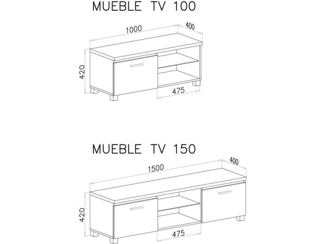 Mueble De Tv Bogar 1muebletv150bl 150x40x42cm Melamina Blanco Worten Es