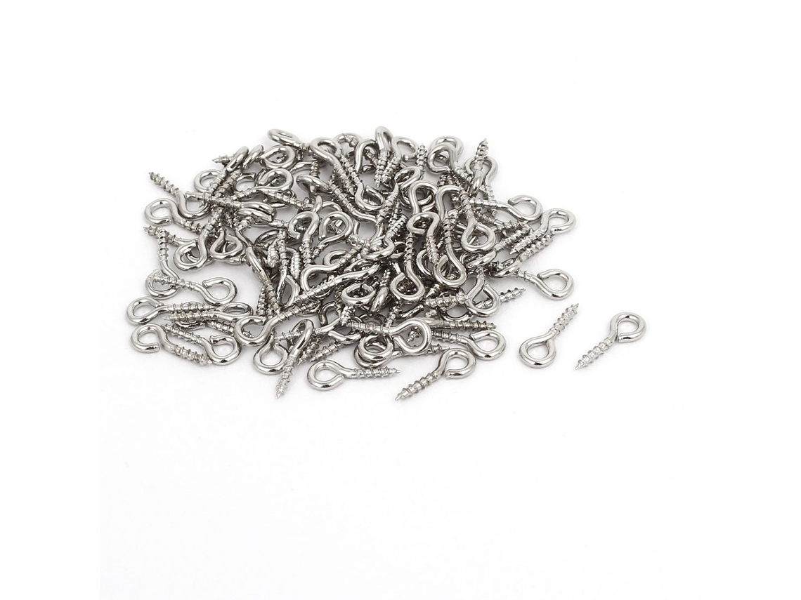 Juego de 100 tornillos metálicos con rosca de 1 mm de diámetro, ojales, ganchos y separadores para CHABERLU