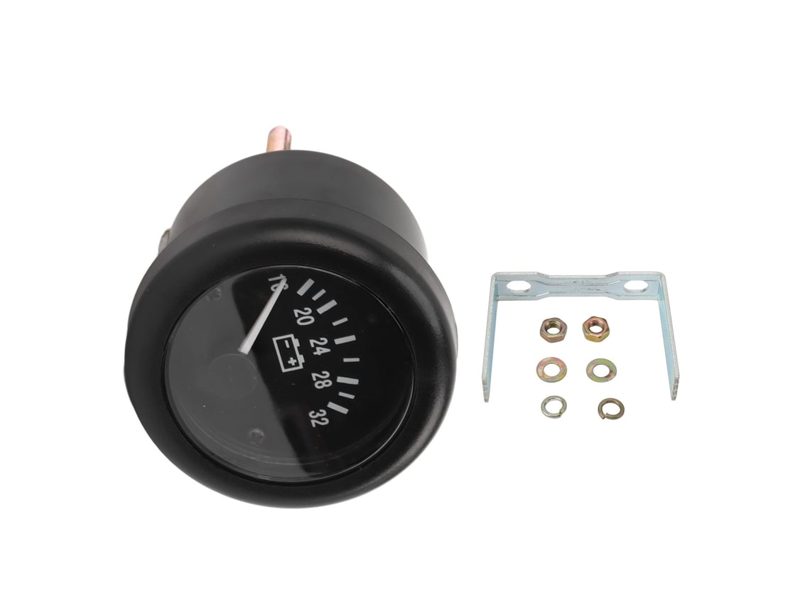 Medidor de voltaje de generador de 24 V con indicador de voltaje de esfera transparente, universal, para autobuses, camiones y tractores.