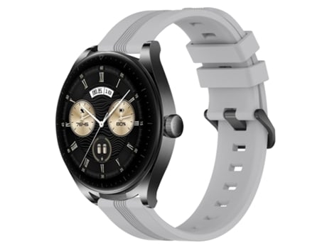 Correa de reloj inteligente para Huawei Watch Buds Correa de reloj de silicona a rayas cóncavas de 22 mm (gris)