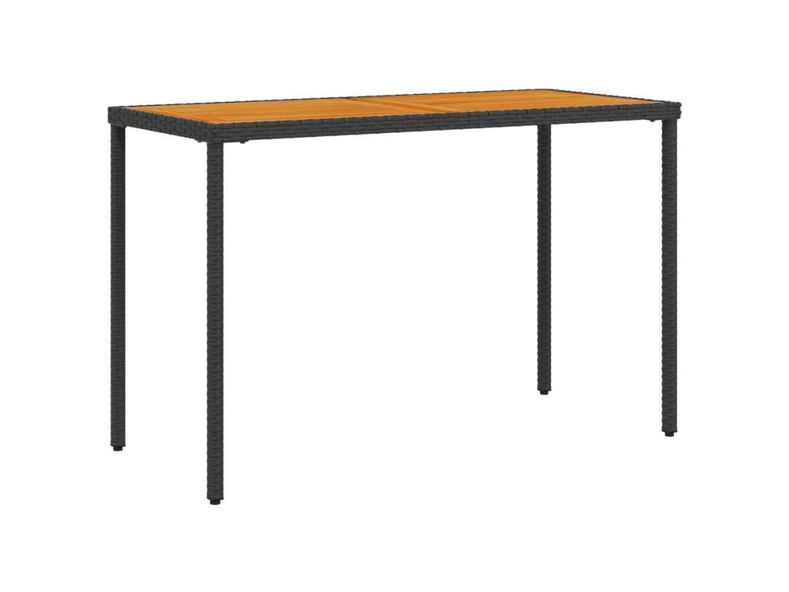Mesa de jardín con tablero de acacia MAISON EXCLUSIVE Pata de mimbre negra (115x54x74 cm)