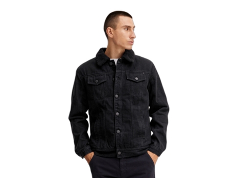 Abrigo para Hombre BLEND (S - Algodón - Negro)