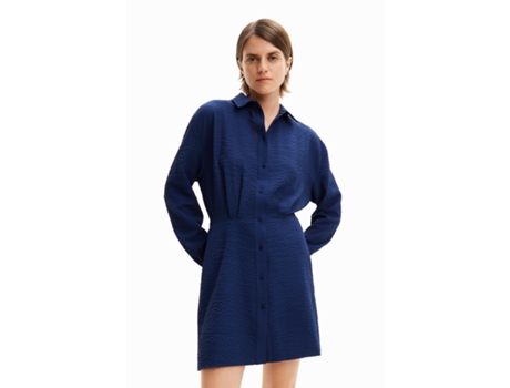 Vestido de Mujer DESIGUAL Camisero Milwaukee Azul (S)