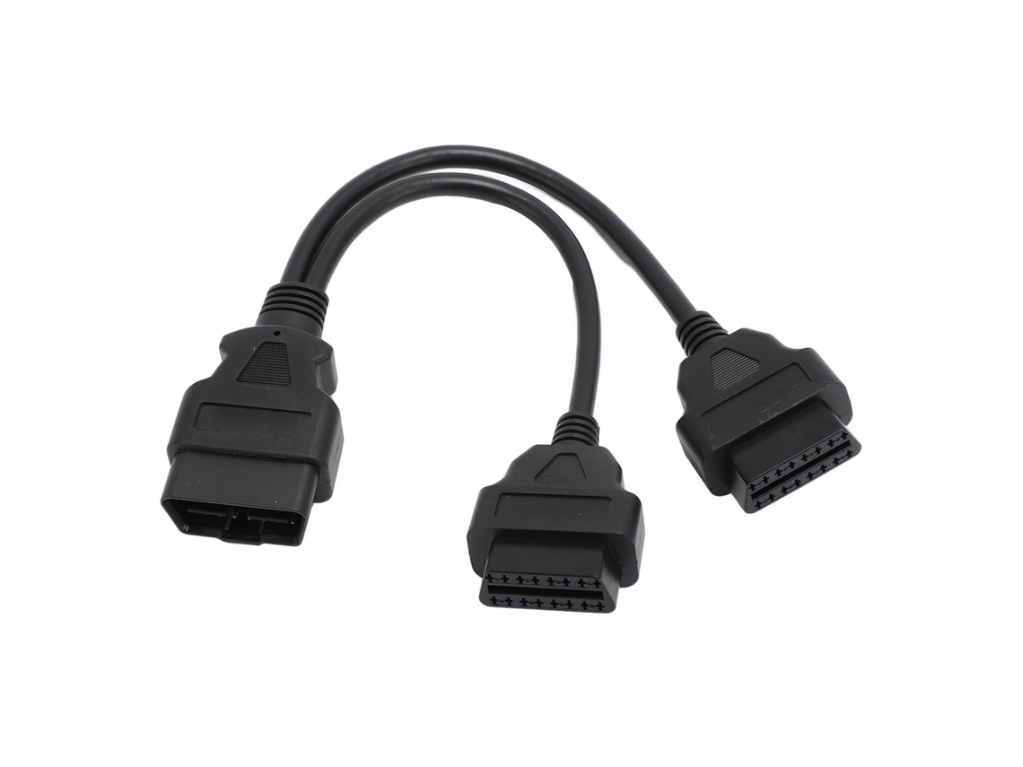 Adaptador Divisor De Cable De Extensión Obd2 De 16 Pines Macho A Dos Hembras Para Vehículos Con Interfaz Obd2