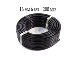 Tuberia Polietileno Agricola 16 Mm 6 Bar 200M Negro Sin Goteros SUINGA