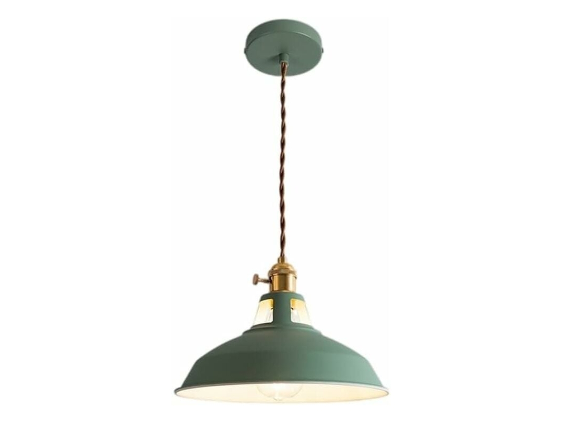 Lámpara colgante estilo granja, iluminación versátil para vestíbulo de hotel con pantalla de metal, altura y cable ajustables, fácil instalación, no regulable.
