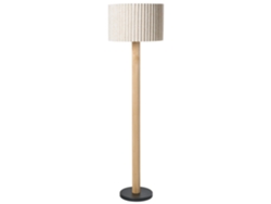 Lámpara de pie Beliani Belessa de madera de caucho color crema 40x40x144