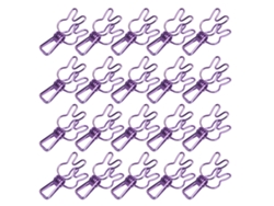 20 clips metálicos para carpetas, clips para papel, abrazaderas multiusos, color morado, para paneles eléctricos