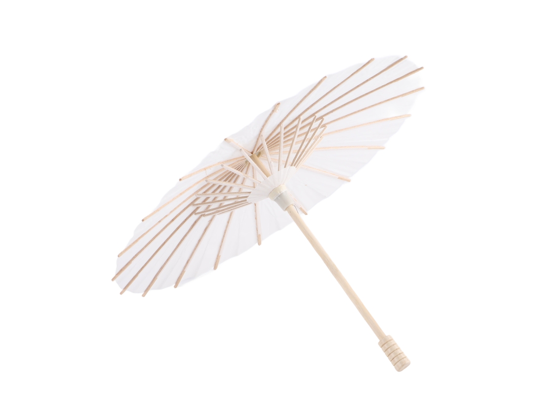 Paraguas Decorativo De Papel Blanco De 30 Cm - Decoración Escolar Y Accesorio Para Fotos