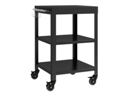 Carro de servicio para jardín Bolognano 81x50x50 cm - Negro [casa.pro]