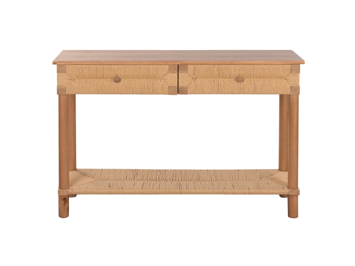 Consola Abeto Ratán 2caj, Natural 120x35x81cm