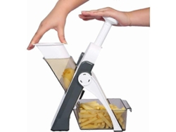Cortador ondulado de papas fritas, electrodoméstico de cocina de acero inoxidable de 2 piezas, cortador de papas y cebollas Rosewell (rosa y cian)
