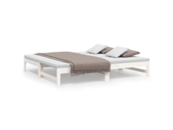 Maison Exclusive - Sofá Cama Extraíble Sin Colchón Blanco 2x(90x190) Cm