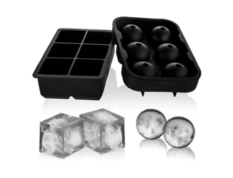 Juego de moldes de silicona con forma de cubito de hielo de 6 orificios (juego)
