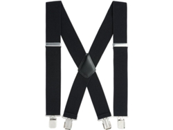 Suspensório Masculino Reforçado Chrui: 5 Cm De Largura, Elástico Ajustável Em X (preto)