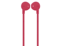 Auriculares con cable plano y conector de 3,5 mm con micrófono y 3 botones rosa Bigben