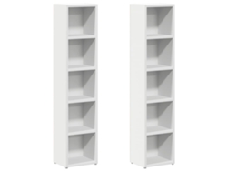 Conjunto 2 Estantería para CDs VIDAXL Blanco Madera contrachapada (21x16x93.5cm)
