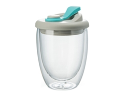 Vaso de agua colorido con forma de huevo y tapa aislante transparente, 450 ml