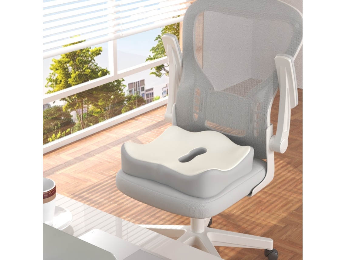 Cojín Para Silla De Oficina, Esponja Cómoda, Apto Para Sillas De Oficina, Coches Y Escritorios De Ordenador, Color Blanco, Beige Y Dorado.
