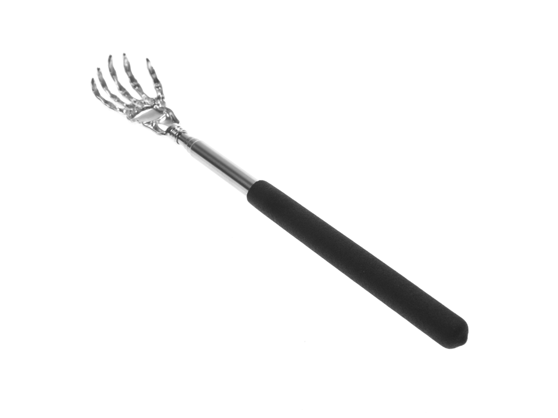 Rascador De Espalda Retráctil De Acero Inoxidable (negro) Para Aliviar La Picazón.