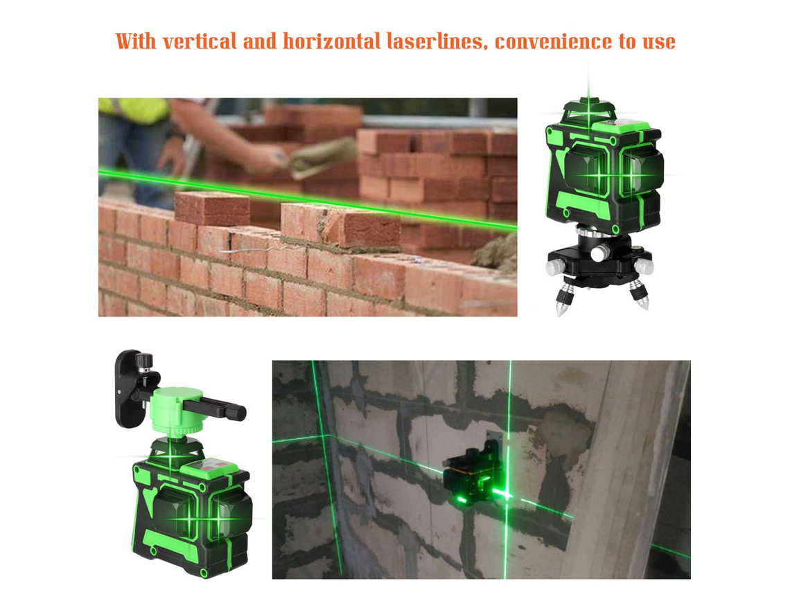 Herramienta De Nivel Láser 3d De 12 Líneas Con Función De Autonivelación Vertical Y Horizontal
