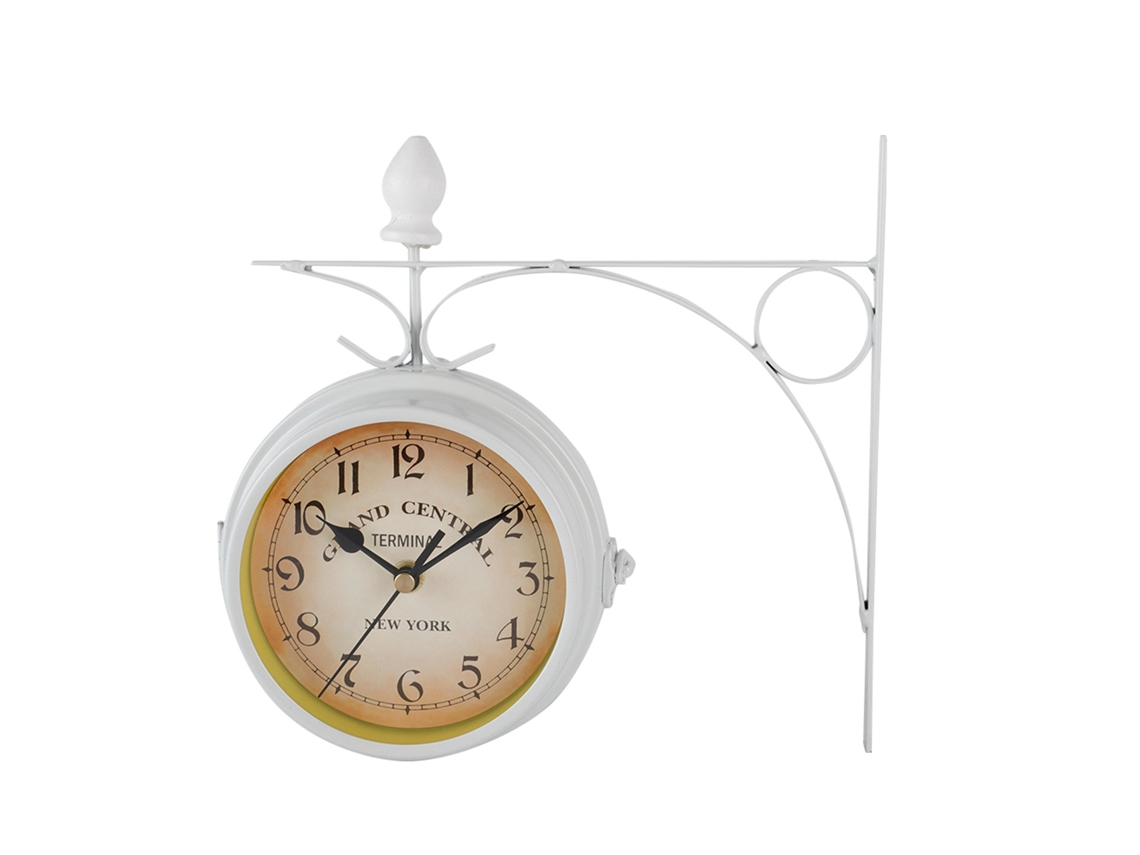 Relógio de parede Rebe-Retro silencioso de metal com dupla face para decoração de sala de estar.